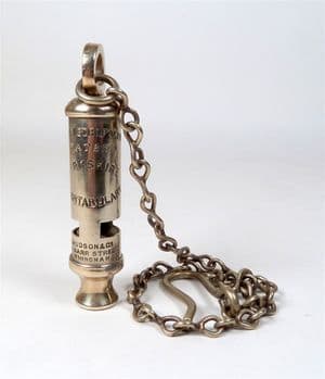 Original Antique Berkshire Constabulary Metropolitan Police WW1 Hudson Patent Whistle c/w Chain