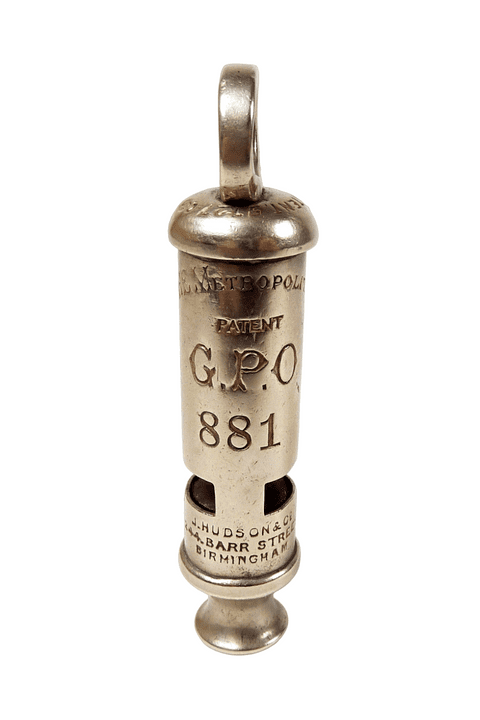 Original Antique GPO #881 General Post Office Metropolitan Hudson Patent 5727-08 Whistle