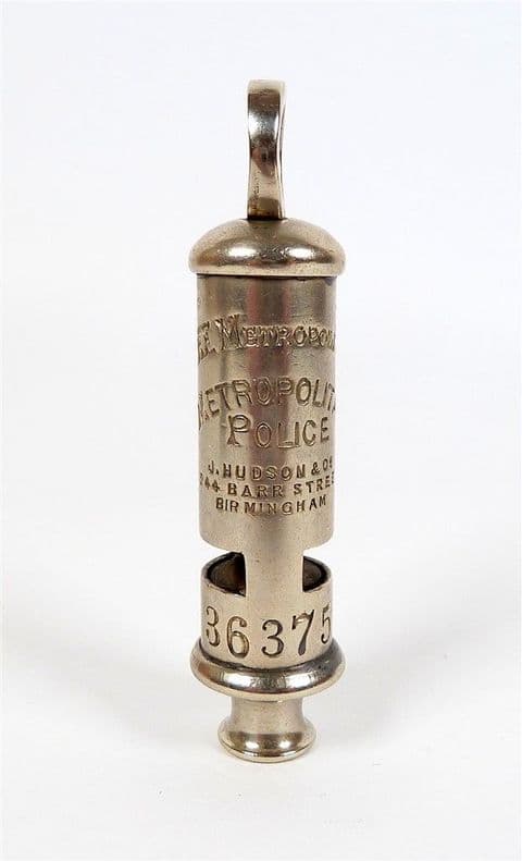 Original Antique Hudson & Co 244 Barr Street Metropolitan Police Whistle 1922-30s GSW #36375