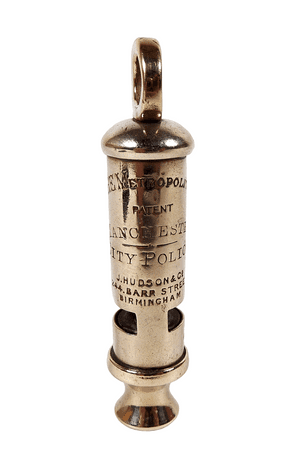 Original Antique Manchester City Police Patent Metropolitan Whistle WW1 Hudson 244 Barr Street