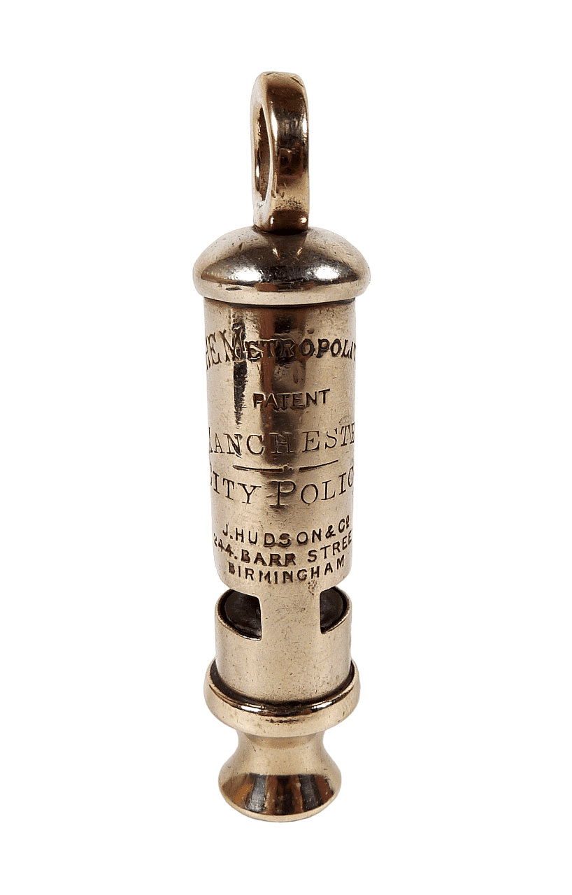 Original Antique Manchester City Police Patent Metropolitan Whistle WW1 Hudson 244 Barr Street