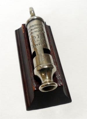Original Antique Military WW1 1911 J Hudson Co 13 Barr St Birmingham Hudson's Patent Whistle 5727-08