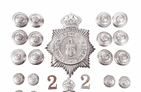 Original Antique Stoke-On-Trent City Police Collection Helmet Cap Badge Buttons Whistle c/w Chain