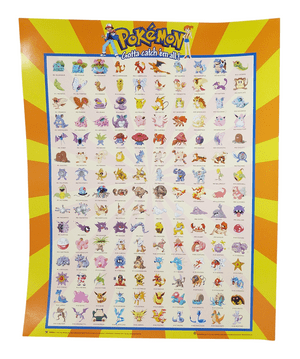 Original Vintage 1999 Nintendo Pokemon Cards 1st 150 Gotta Catch 'Em All Poster GB Posters Sheffield