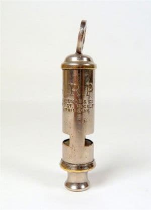 Original Vintage Military WW2 J Hudson & Co Birmingham ARP Air Raid Precautions Whistle Home Front