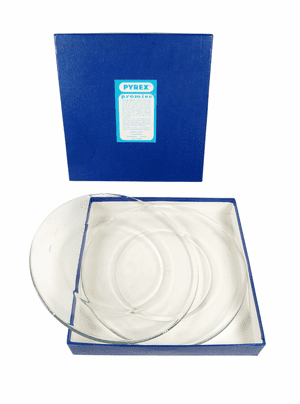 Pair of Boxed Vintage Kitchen Tableware JAJ J A Jobling Sunderland 8" Pyrex Clear Plates #202