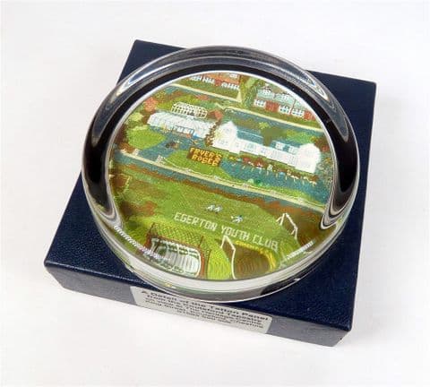 Post Vintage 2000 Tatton Panel Knutsford Millennium Tapestry Cheshire Glass Paperweight Boxed