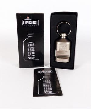 Post Vintage Boxed Heineken Experience Amsterdam Souvenir WOBO Bottle Opener Keyring Advertising