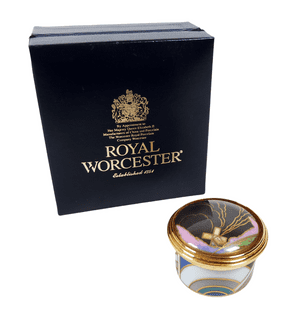 Post Vintage Boxed Royal Worcester Connoisseur Collection Old Windmill Pill Box 250th Art Deco
