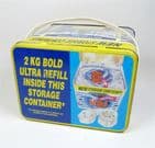 Post Vintage Kitchen Storage 2kg Ultra Bold All In One Tin Laundry Container Handle Washing Powder