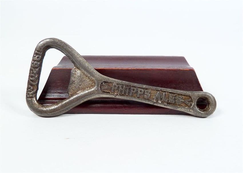 Scarce Antique Cast Iron Crown Cork Bottle Opener Phipps Ales Northampton 1923 Design Registration