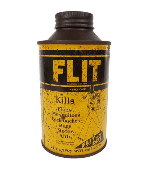 Scarce Antique Round 16 fl oz Stanco New Jersey Flit DDT Spray Insecticide Tin Circa 1920/30s Stemco