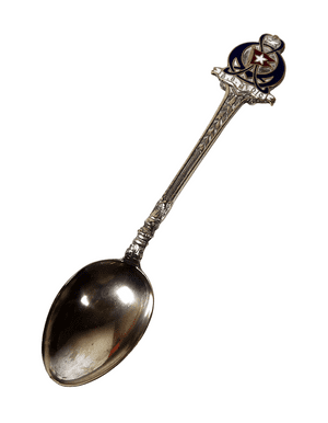 Scarce Antique White Star Line SS Medic Steamship Silver Plate & Enamel Souvenir Spoon Titanic Link