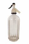 Scarce Vintage Glass Soda Siphon Furnival of Fleckney Leicester British Syphon Co London Black Top