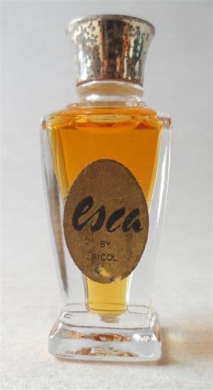 Scarce Vintage Mini Miniature Scent Bottle Esca by Ricol Perfume 1960s 1970s Cased Glass