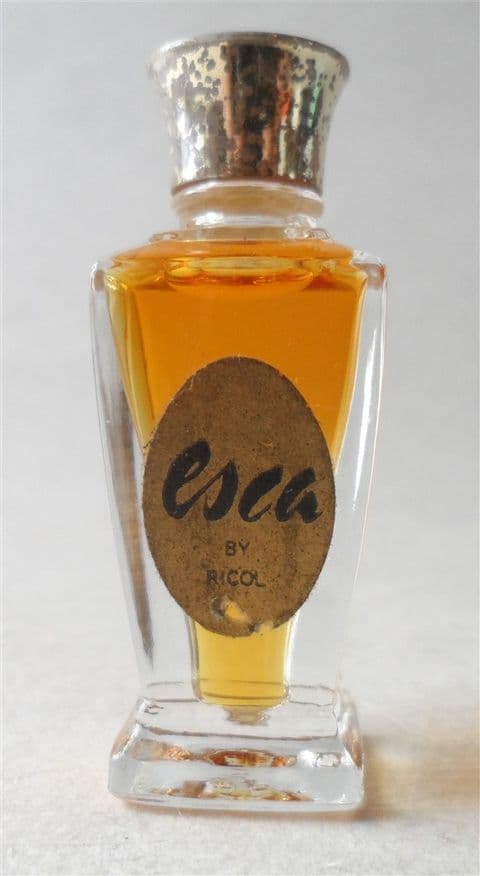 Scarce Vintage Mini Miniature Scent Bottle Esca by Ricol Perfume 1960s 1970s Cased Glass