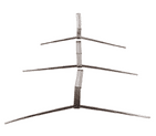 Set of 3 Antique Cased Chrome 1913 US Midget Patent Folding Coathanger Coat Garment Hanger Travel