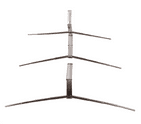 Set of 3 Antique Cased Chrome 1913 US Midget Patent Folding Coathanger Coat Garment Hanger Travel