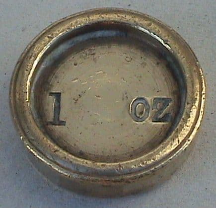 Single Vintage George V Brass Shop Weight 1 Oz Ounce GR 553 Blackpool, Circa 1920 1930s