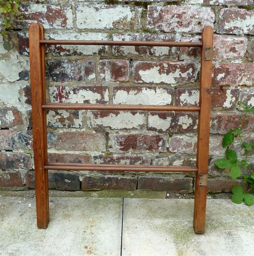 Small Vintage Washing Laundry Twin Wooden Clothes Maiden Horse Rack ...