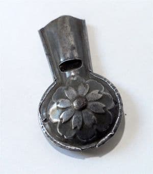 Unusual Antique Vintage Floral Tin Whistle Circa 1900s Stamped Foreign German? Flower
