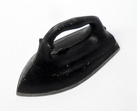 Unusual Small Vintage Childs Child's Aluminium Cast Black Flat Iron 1950s Desk Paperweight Cute