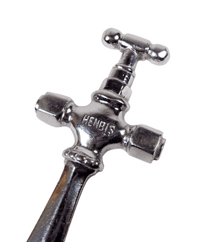 Unusual Vintage Desk Office Figural Henbis Stop Cock Valve Chrome Paper Knife Letter Opener