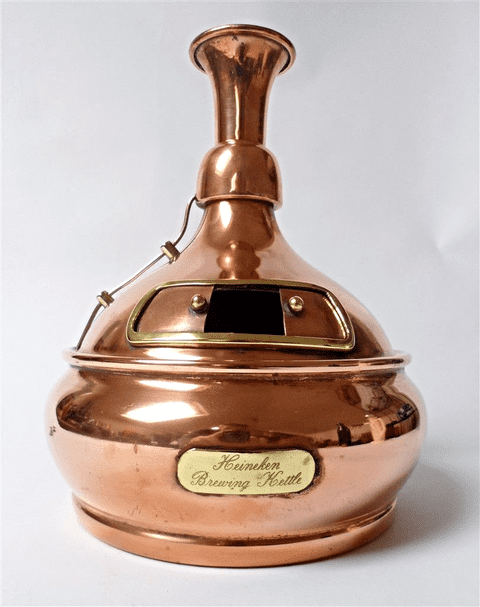 Unusual Vintage Mid Century Dutch Copper Heineken Brewing Brew Kettle Model Brewery Experience Bar Advertising
