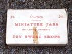Vintage 14 Miniature Glass Jars Confectionery for Toy Sweet Shops Unused Boxed Circa 1950s Trebor