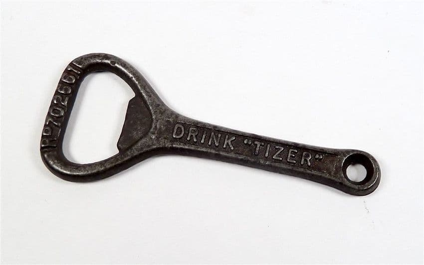 Vintage 1923 Design Registration Number Cast Iron Crown Cork Bottle Opener Drink Tizer