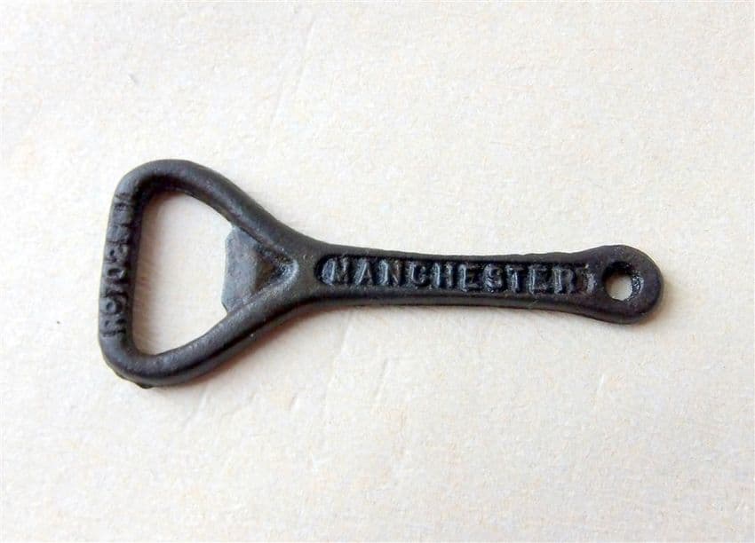 Vintage 1923 Registered Design Cast Iron Crown Cork Bottle Opener Manchester City Dairies #Milk