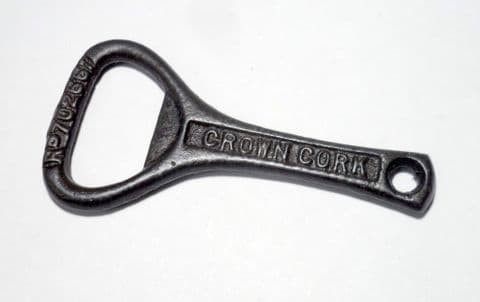 Vintage 1923 Registered Design Cast Iron Crown Cork Bottle Opener Short Type