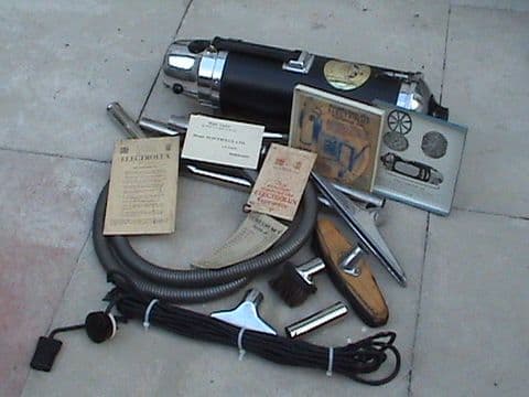 Vintage 1927 Model XI Electrolux Suction Vacuum Cleaner in Pine Chest Box (Complete Kit)