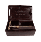 Vintage 1933 No.77 Gillette British Patent 363892 3 Piece Safety Razor Made in England Bakelite Case