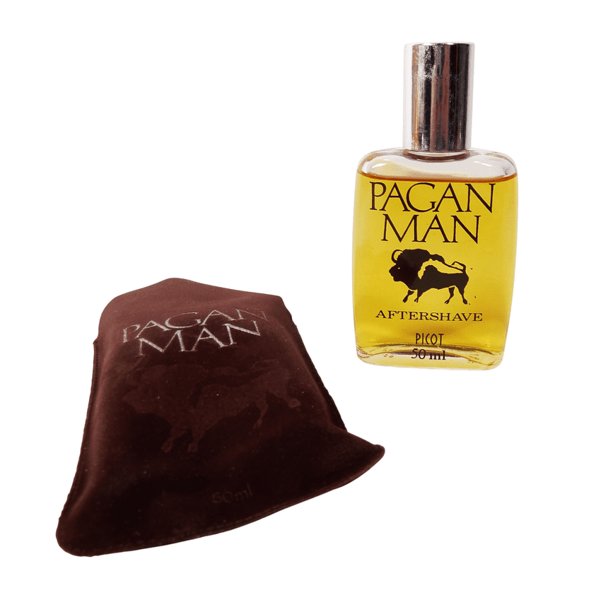 Vintage 1970s Mens After Shave Picot Pagan Man 50ml Unused Aftershave in Original Pouch