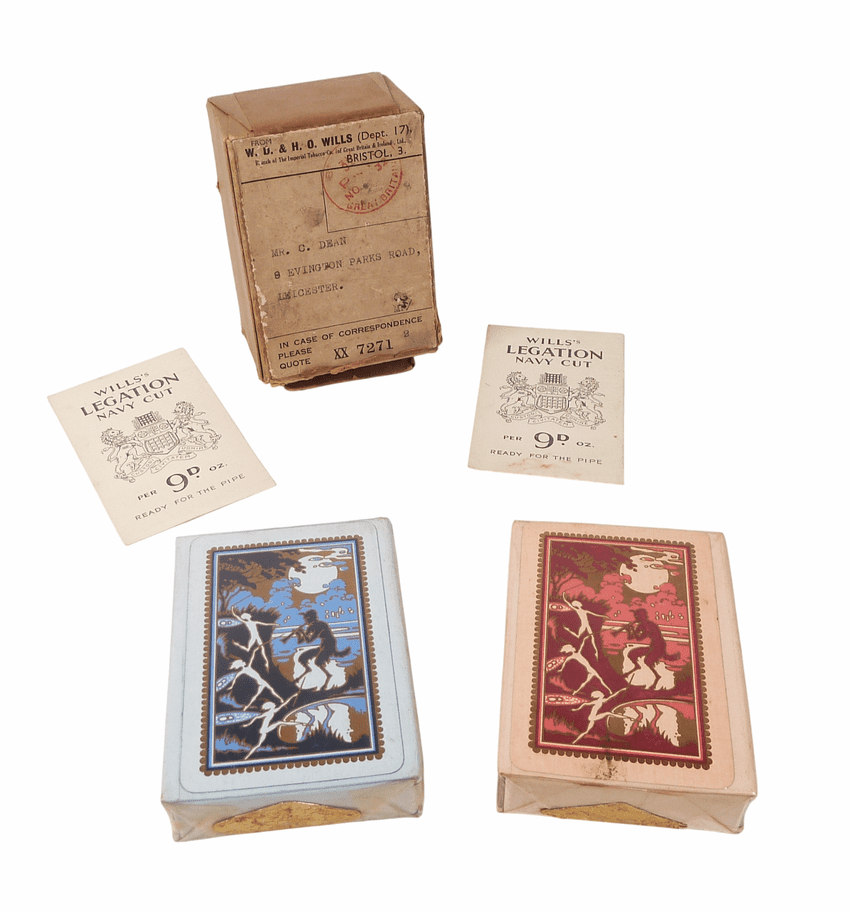 Vintage 2 Sealed Packs Devil Fairies Fairy Playing Cards Original Postal Box Circa 1930s