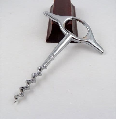 Vintage 2 Two Finger Direct Pull Nickel Plated Corkscrew Bottle opener Circa 1950s