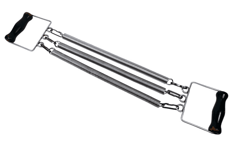 Vintage 3 Spring Steelstrand Dark Green Wooden Handled Chest Expander Exerciser Exercise Gym