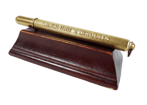 Vintage Advertising Brass Crawfords Biscuit Pocket Sheath Fob Pencil Holder