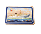 Vintage Advertising De La Rue Port Line Brisbane Playing Cards Boxed Sealed Tax Seal Nautical