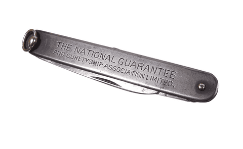 Vintage Advertising Rita Liga Ring Turn Pocket Knife National Guarantee Suretyship Legal Edinburgh