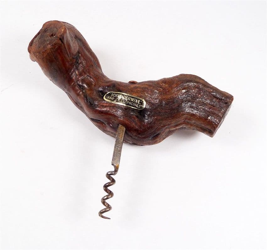 Vintage Advertising Schneider Wein Zell Mosel Corkscrew Laurent Siret Vine Handled Direct Pull 1950s
