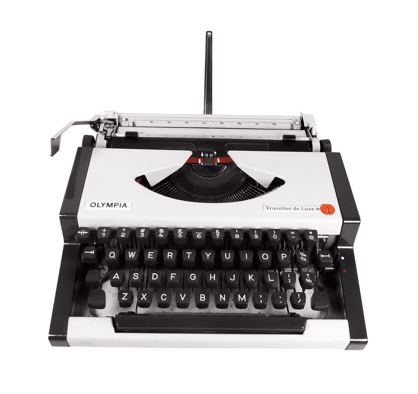 Vintage AEG Olympia Traveller de Luxe S Portable Manual Typewriter in Case 1970s 1980s New Ribbon
