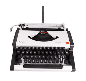 Vintage AEG Olympia Traveller de Luxe S Portable Manual Typewriter in Case 1970s 1980s New Ribbon
