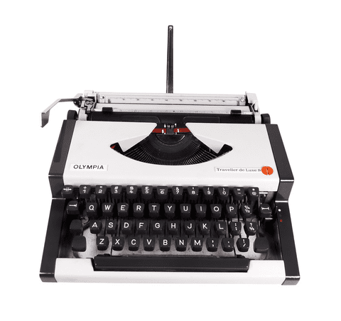 Vintage AEG Olympia Traveller de Luxe S Portable Manual Typewriter in Case 1970s 1980s New Ribbon