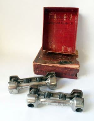 Vintage Antique Boxed Weights Sandow's Eugen Sandow Patent Spring Grip Dumb Bells Circa 1900s Boys