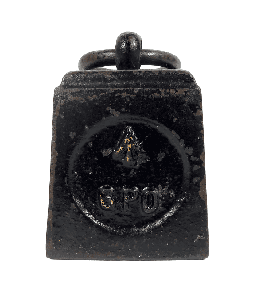Vintage Antique GPO General Post Office Cast Iron Ring Top 1lb One Pound Weight Broad Arrow Mark