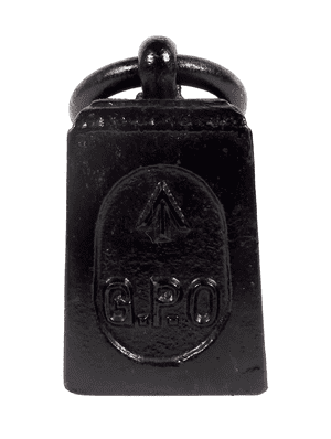 Vintage Antique GPO General Post Office Cast Iron Ring Top 4lb Pound Weight Broad Arrow Mark