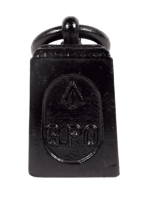 Vintage Antique GPO General Post Office Cast Iron Ring Top 4lb Pound Weight Broad Arrow Mark