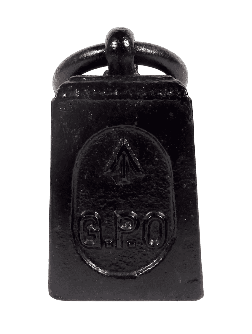 Vintage Antique GPO General Post Office Cast Iron Ring Top 4lb Pound Weight Broad Arrow Mark